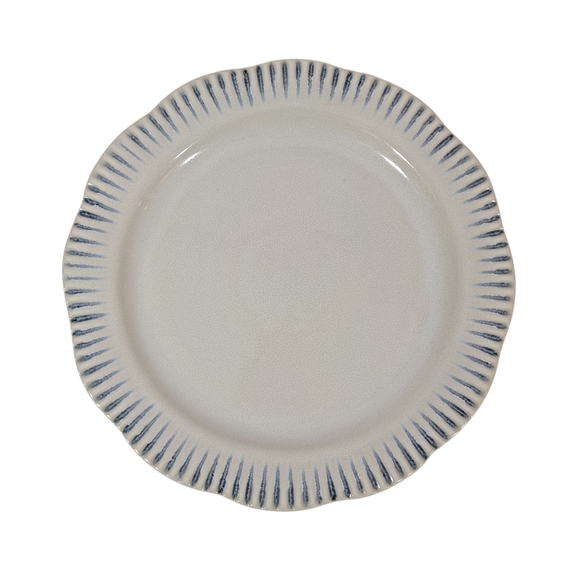 Juliska Sitio Stripe Dinner Plate Delft Blue 11" Made In Portugal NEW - Picture 1 of 6